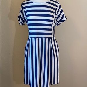 Navy & White Stripe Dress/ Medium/So comfortable!